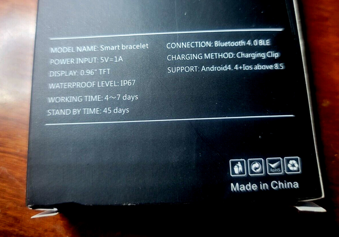 Smart Band Bracelet Heart Rate Blood Pressure Fitness Tracker Health Monitor