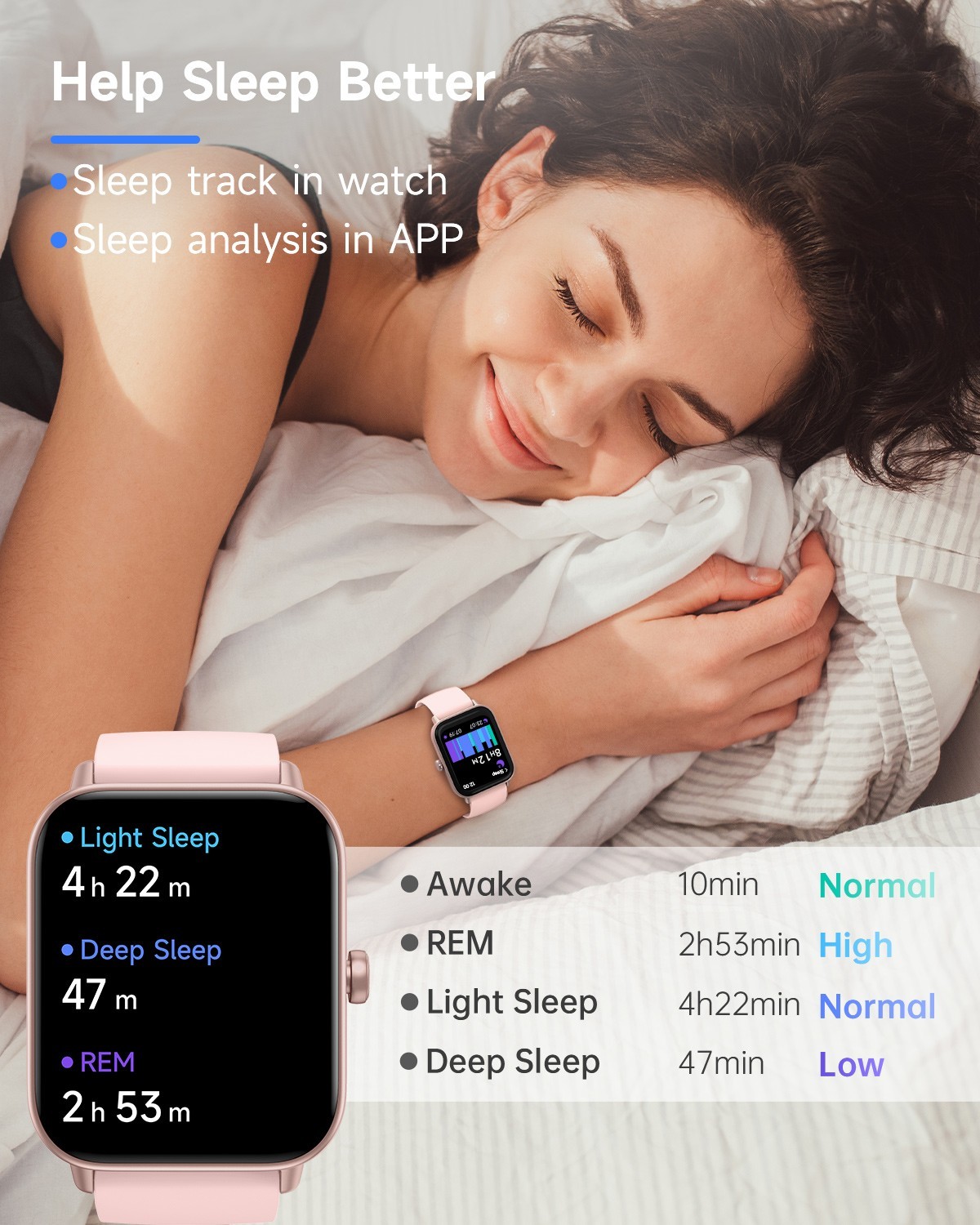 Smart Watch for Women Men for Android iOS, Alexa Built-in, 1.8″ IP68 Waterproof