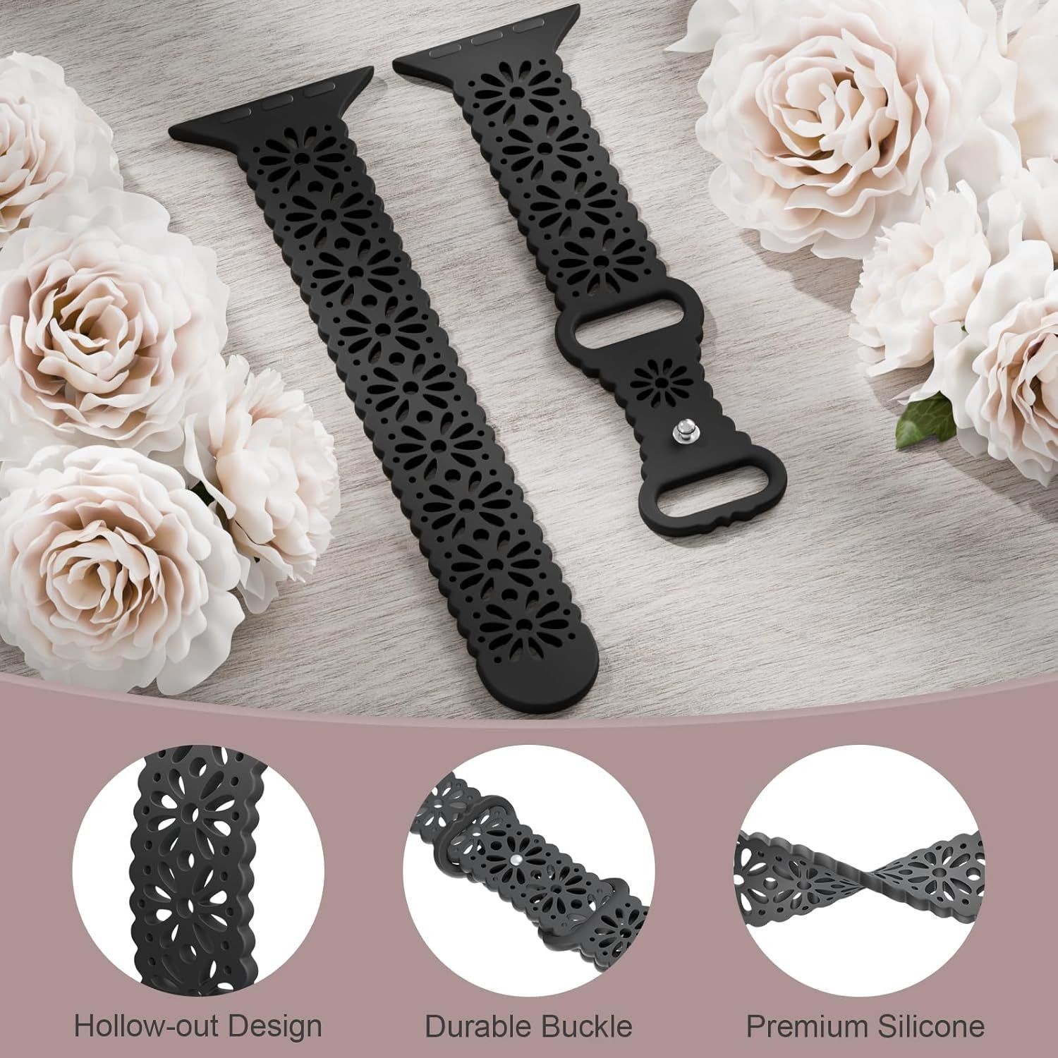 Soft Silicone Strap Compatible with Apple Watch Series 7 38mm 40mm 41mm