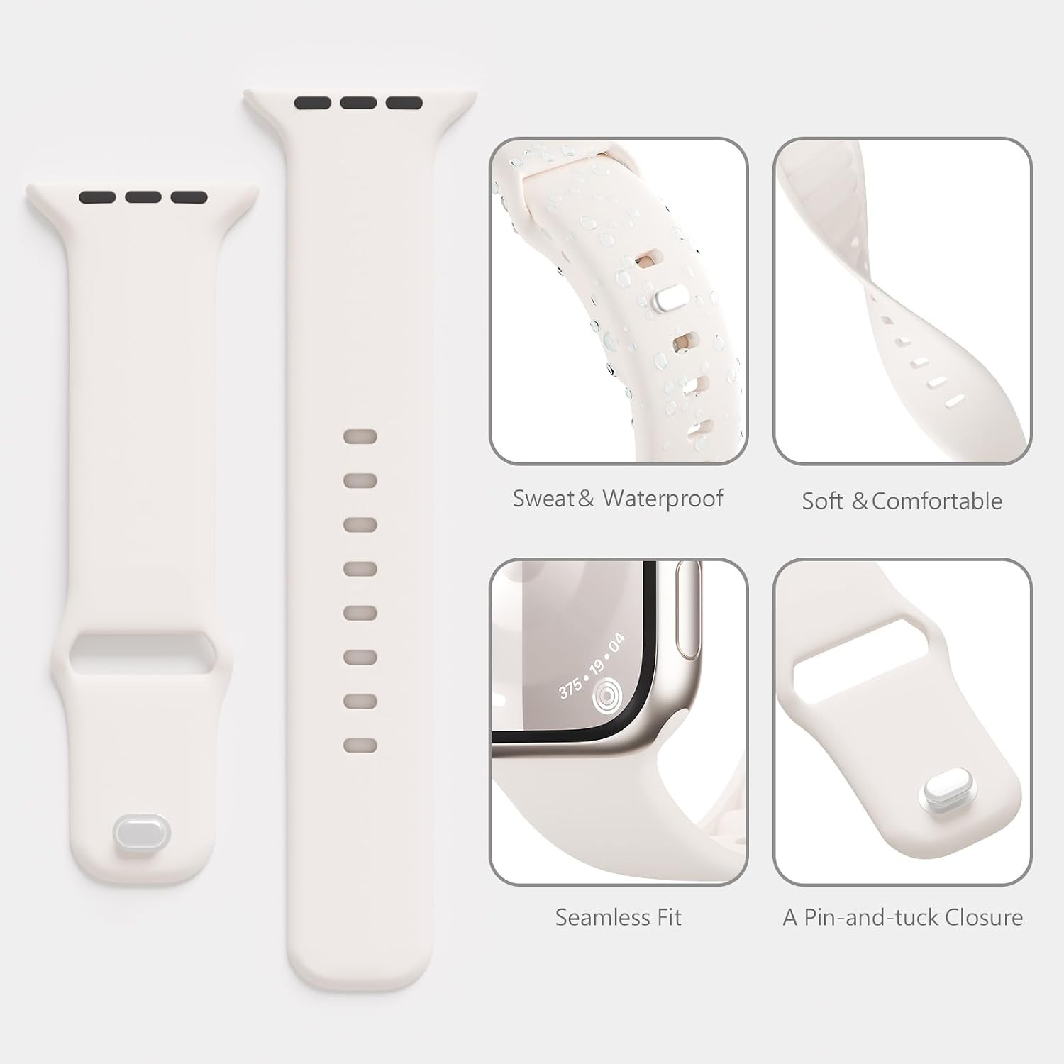 Silicone Strap Compatible with Apple Watch Series 10 38mm 40mm 41mm 42mm