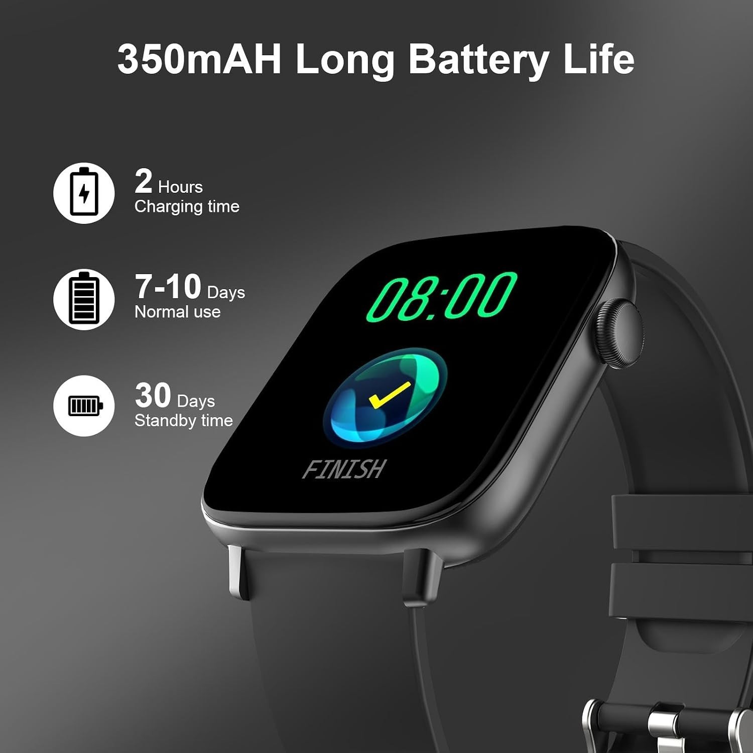 Smart Watch Men Women 1.9 HD Touch Screen Fitness Tracker Waterproof Bluetooth