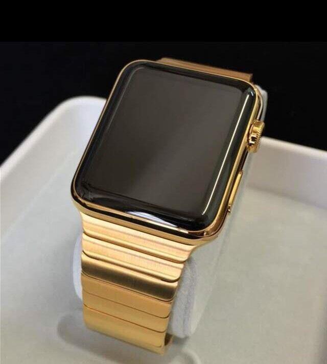24K Gold Plated 42MM Apple Watch SERIES 3 with Gold LInk Band LTE GPS