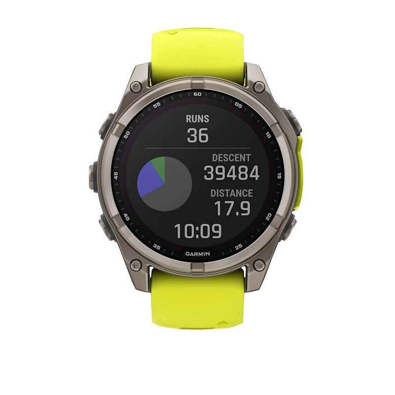 Garmin Fenix 8, 47mm AMOLED, Solar Sapphire Titanium Yellow (010-02906-20)