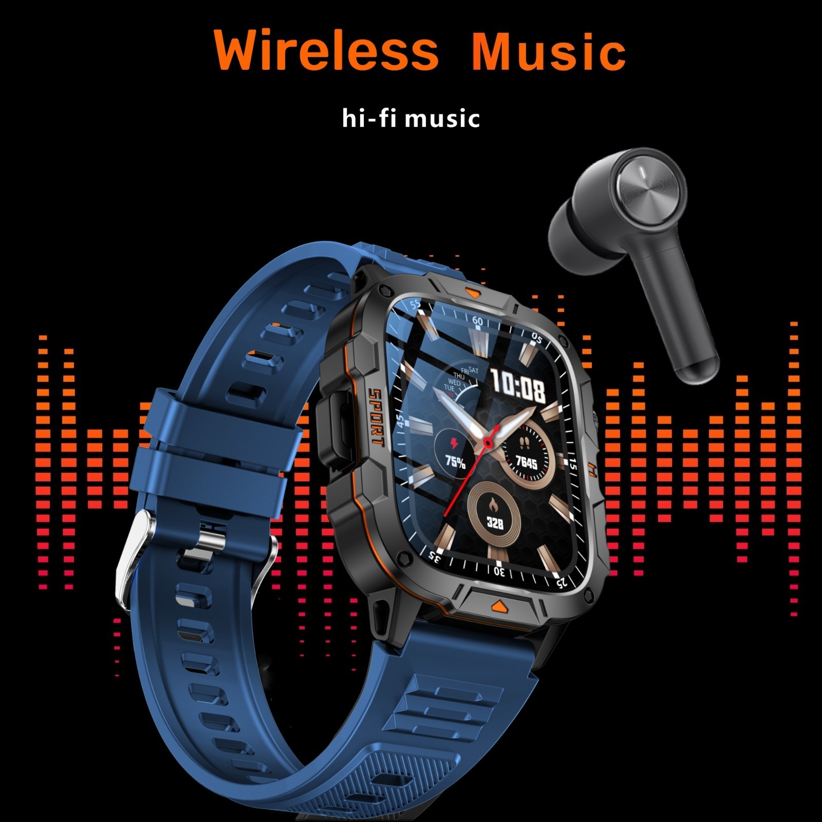Military Smart Watch Men(Answer/Make Call) Outdoor Smartwatch with Flashlight
