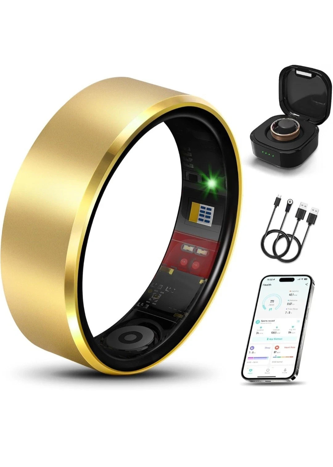 Smart Health Ring for Women Men Fitness Tracker w/ Heart Rate Blood Oxygen SZ-9