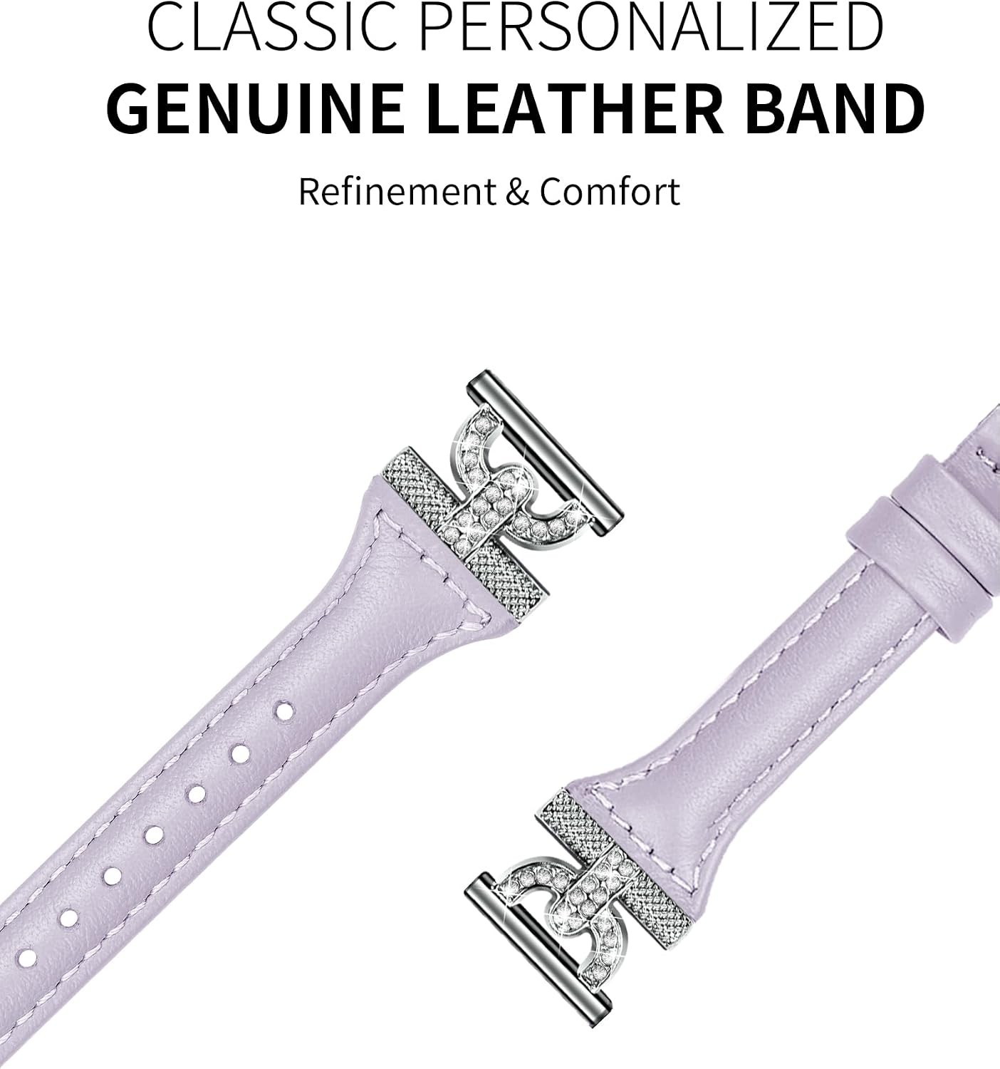 Genuine Leather Band for Samsung Galaxy Watch 7/6/5/4 40mm 44mm, Active2, 20mm