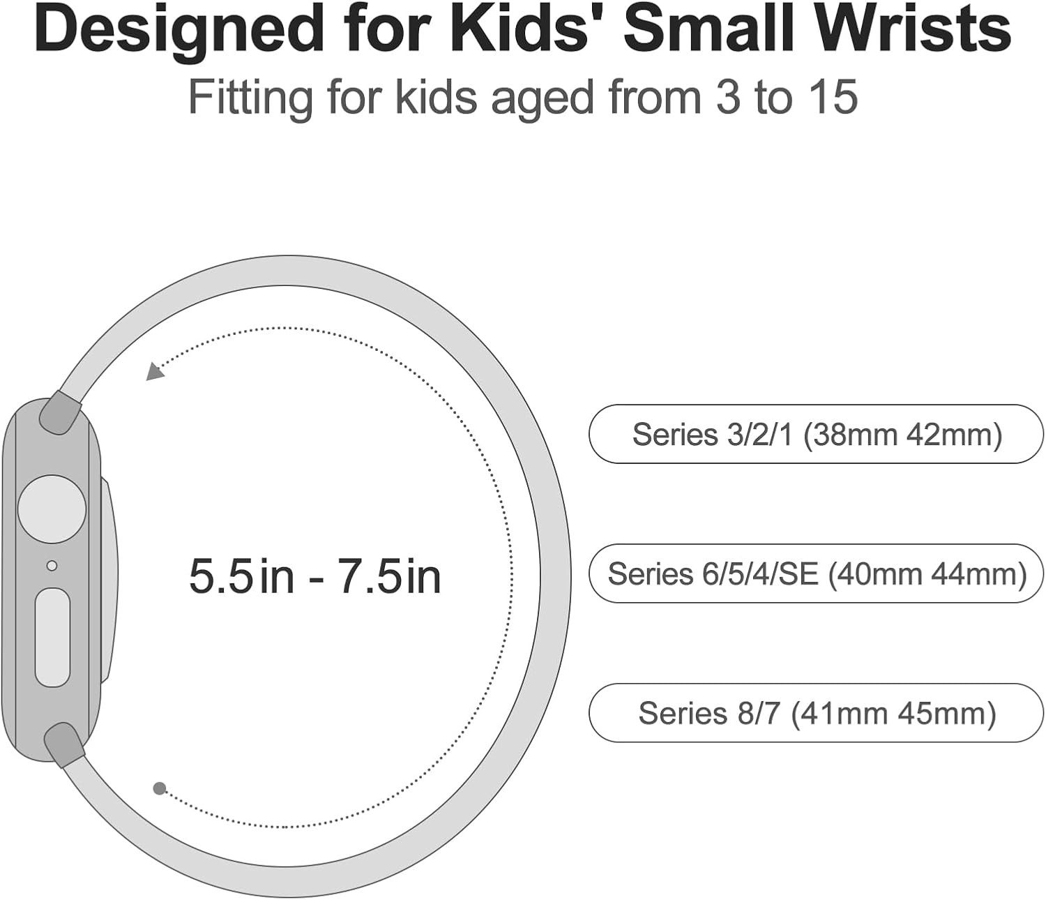 Nylon Strap Compatible with Apple Watch Series 9 8 7 Small Wrist