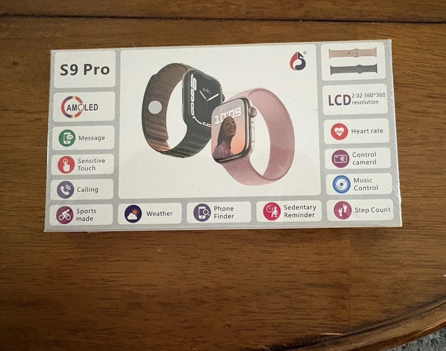 Amoled S9 Pro 46mm Smartwatch Heart Rate Fitness Bluetooth Touchscreen