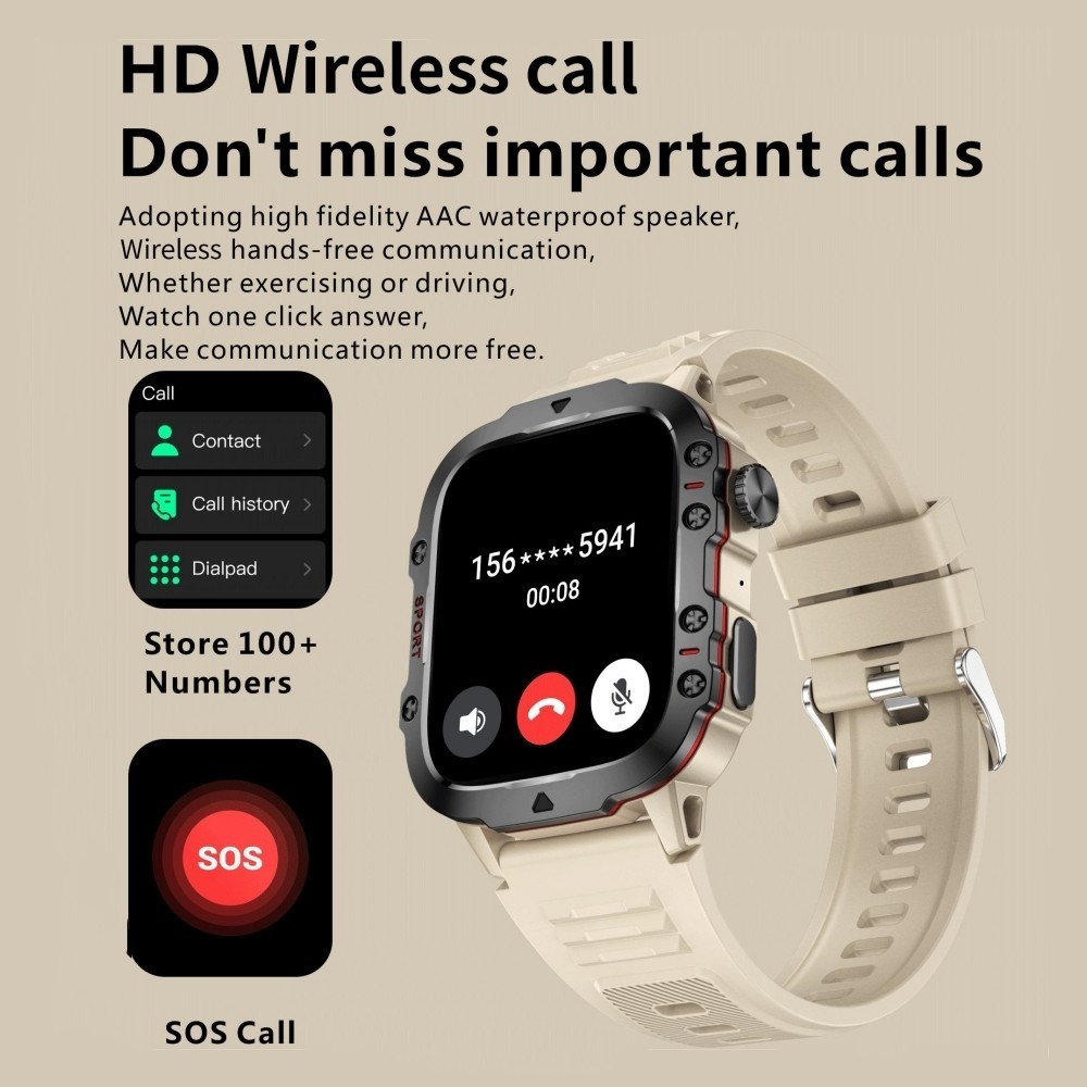 🔥Smart Watch Men Military Call Heart Rate Fitness Tracker Waterproof Wristwatch