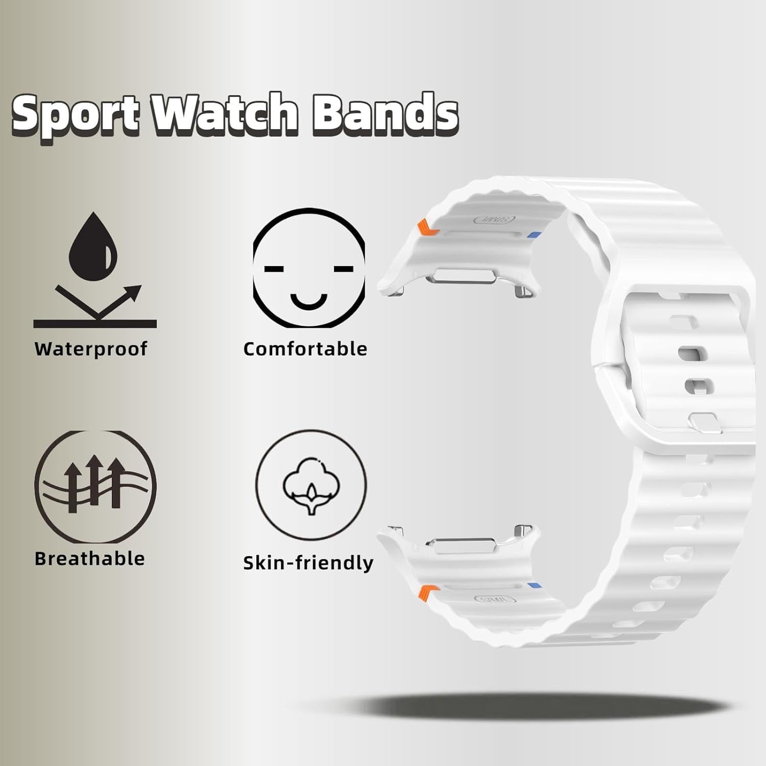 Silicone Watch Band for Samsung Galaxy Watch Ultra 47mm – Waterproof Adjustable