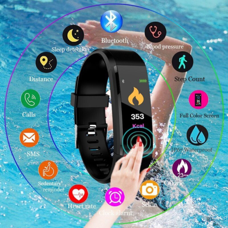 USA Sports Fitness Tracker Watch Heart Rate Blood Pleasure Activity Monitor Lot