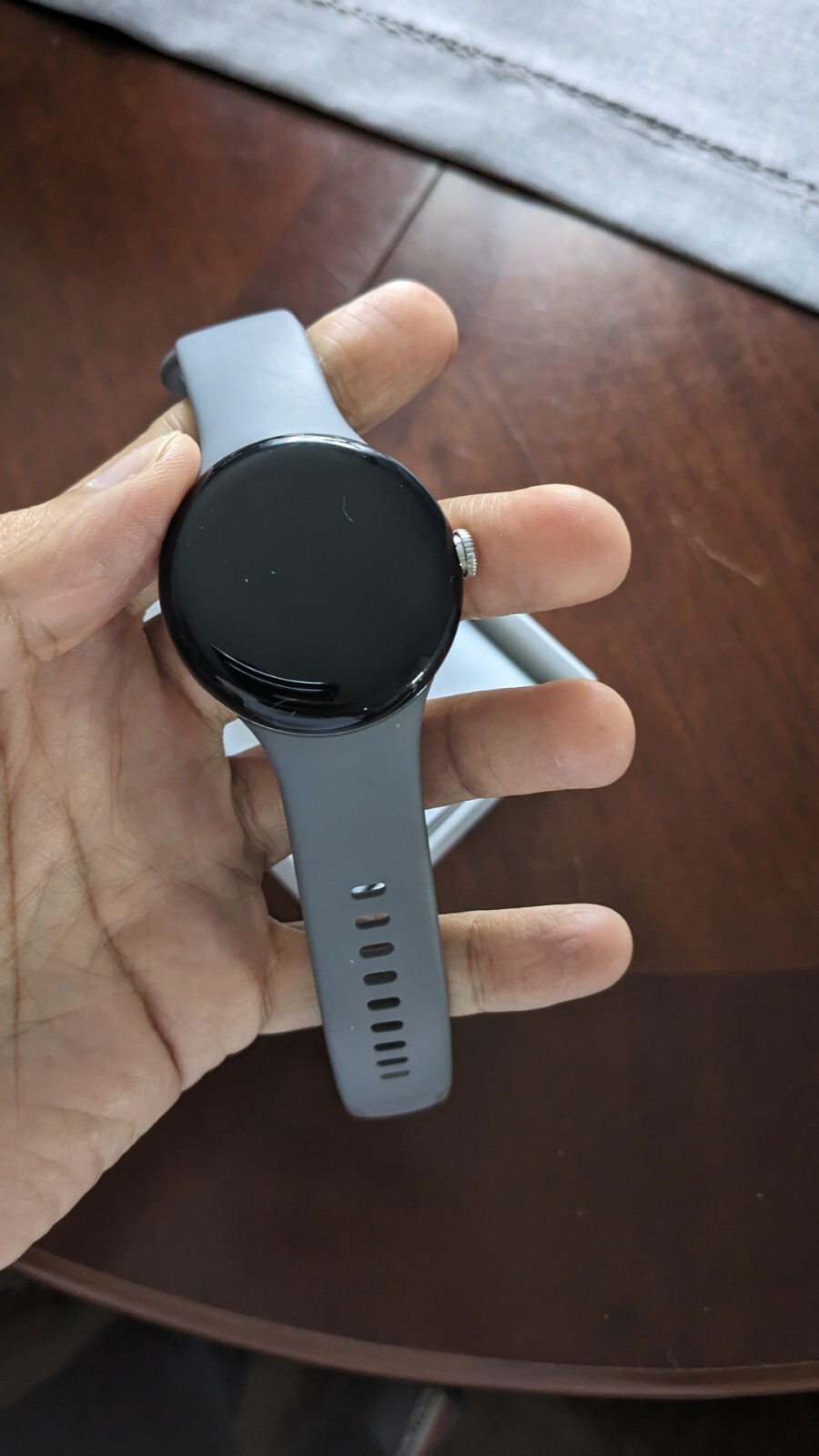 Google Pixel Watch 41mm Polished Silver Stainless Steel Case with Charcoal…