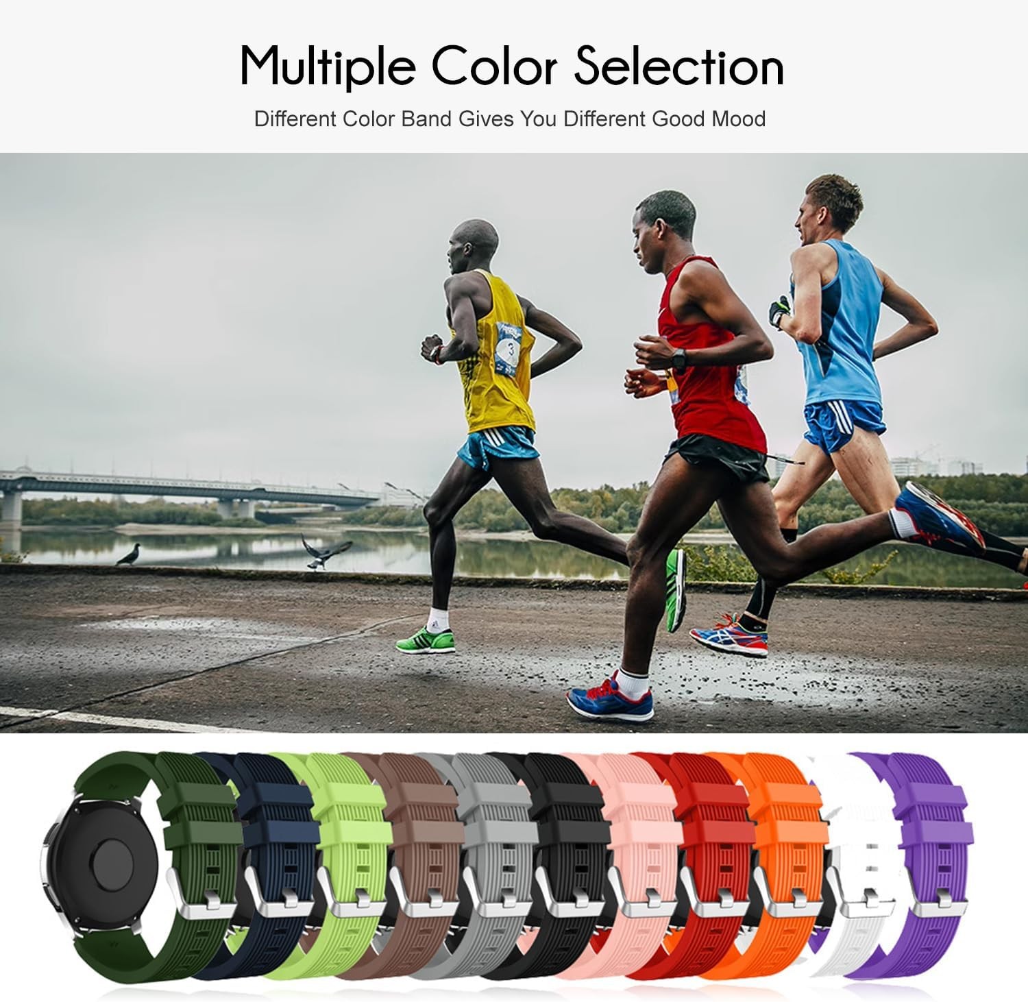 Silicone Band 2 Pack for Galaxy Watch 46mm, Gear S3 Frontier, Galaxy Watch 3 45m