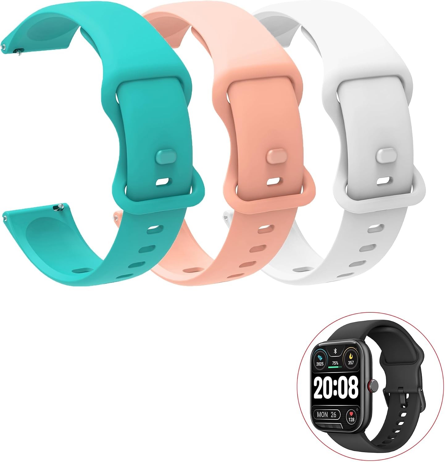 22mm Soft Silicone Strap Compatible with Faweio IDW20 Smartwatch