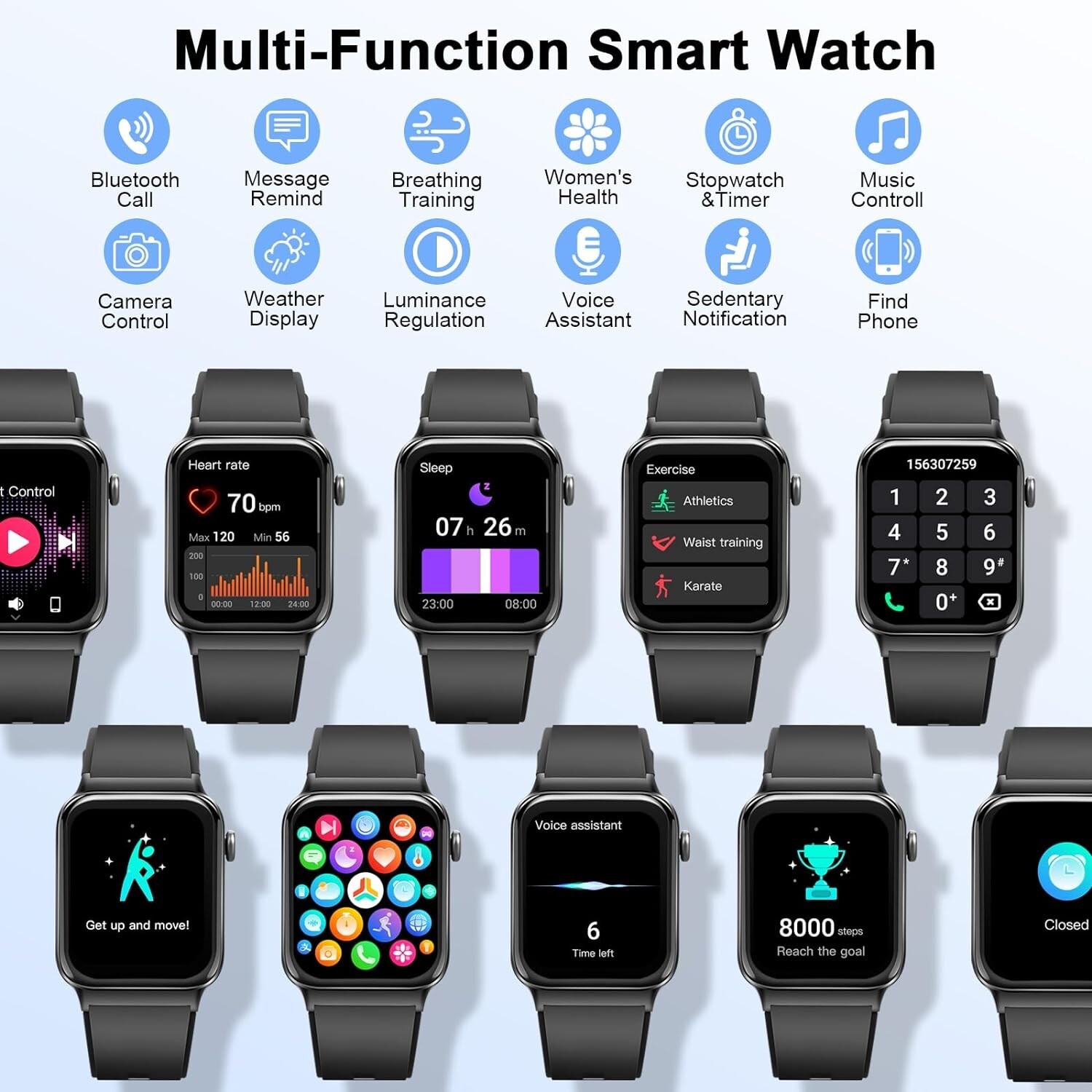 Women Men’s Smartwatch with Make/Answer Calls, 1.85″ Fitness Watch