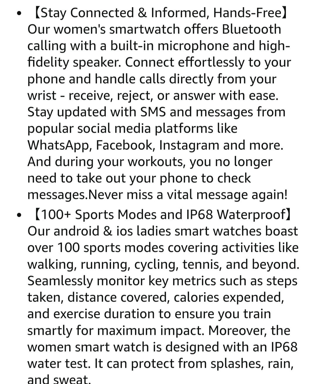 LIGE Women’s Smartwatch – Rose Gold – Bluetooth Calling – FV17 / Fitcloud Pro