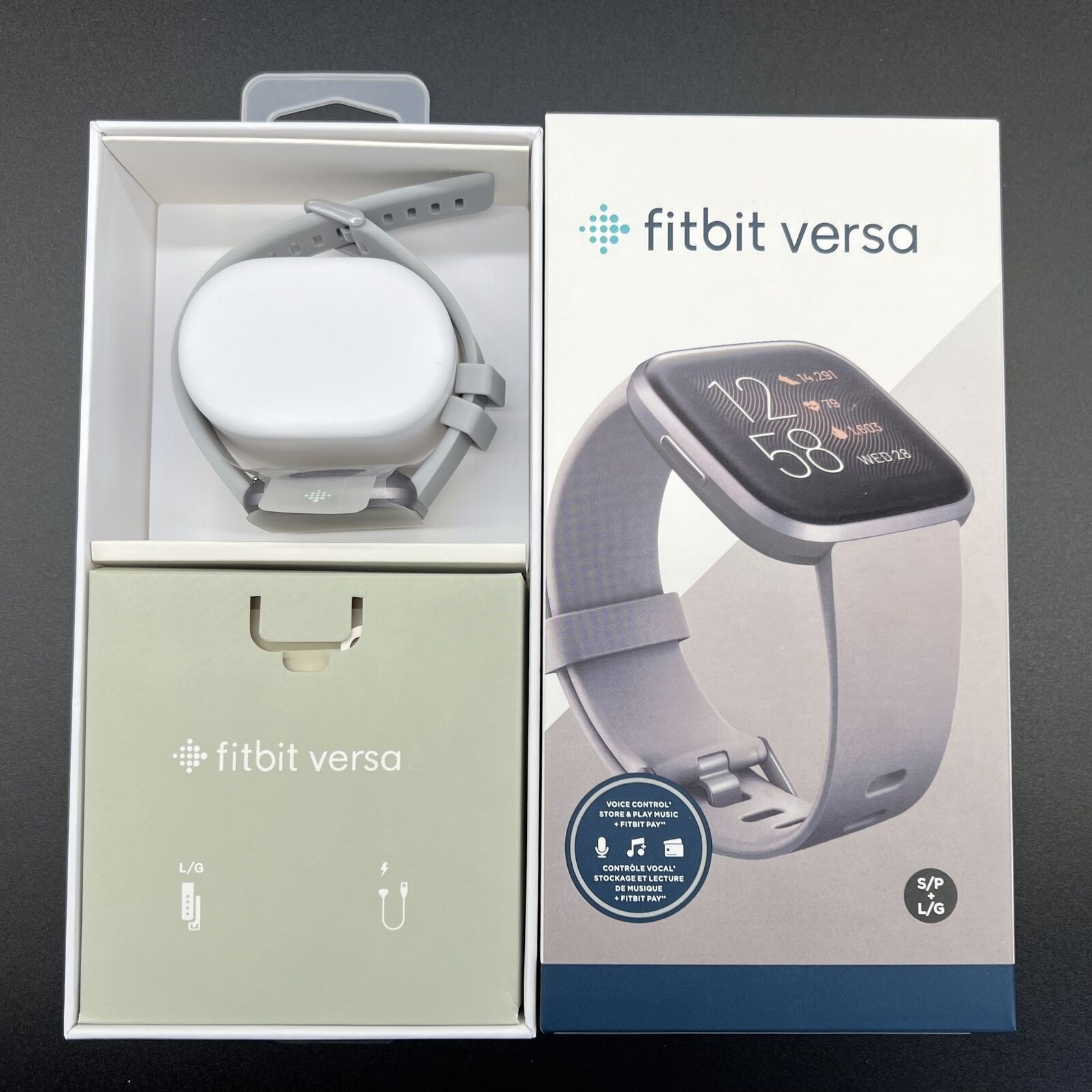 NEW Fitbit Versa Smartwatch Activity Tracker Sleep Heart Rate Monitor +S&L Strap