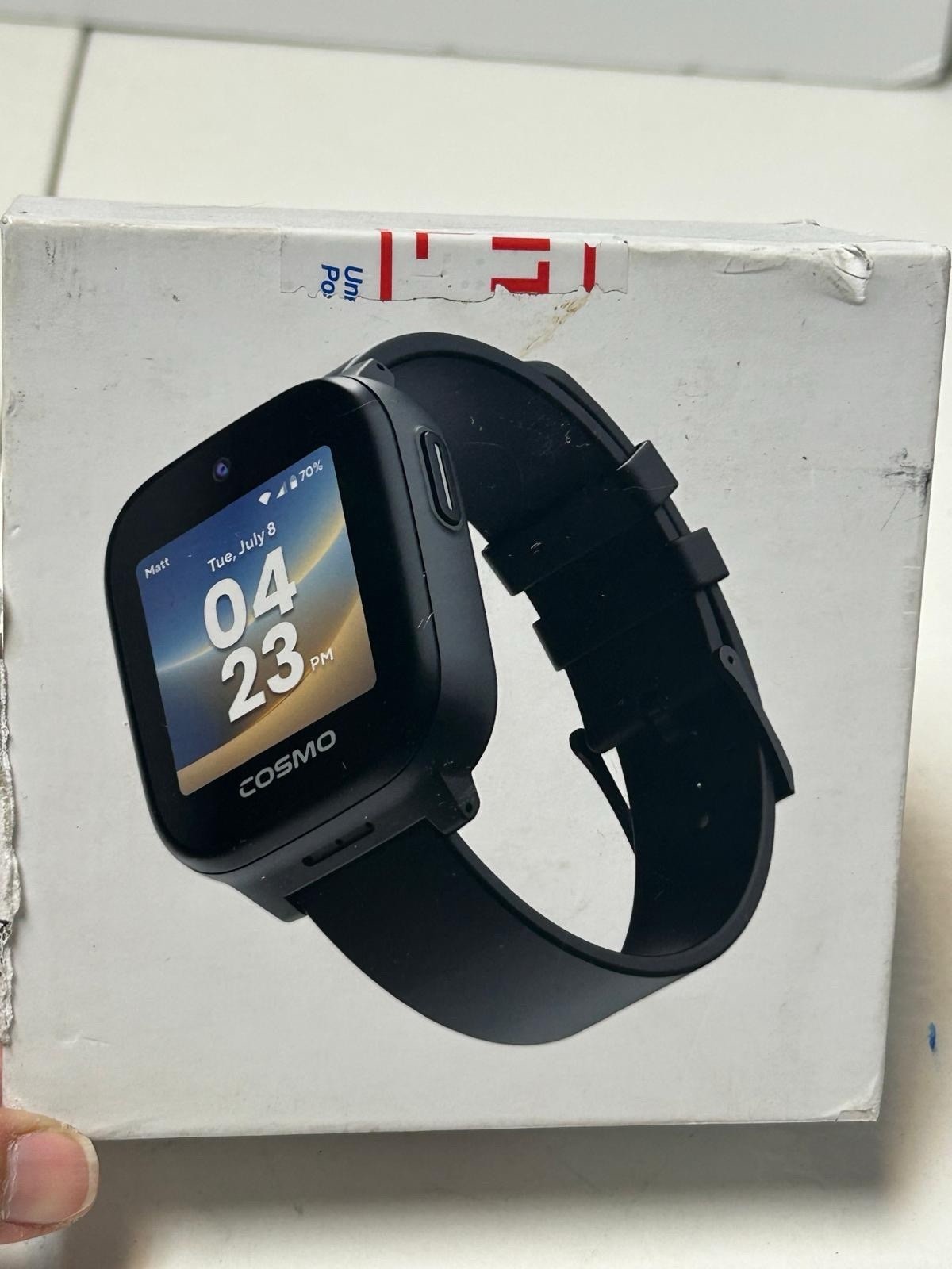 JrTrack 5 Kids Smart Watch by Cosmo | Best Kid-Safe One Size Fits All, Black