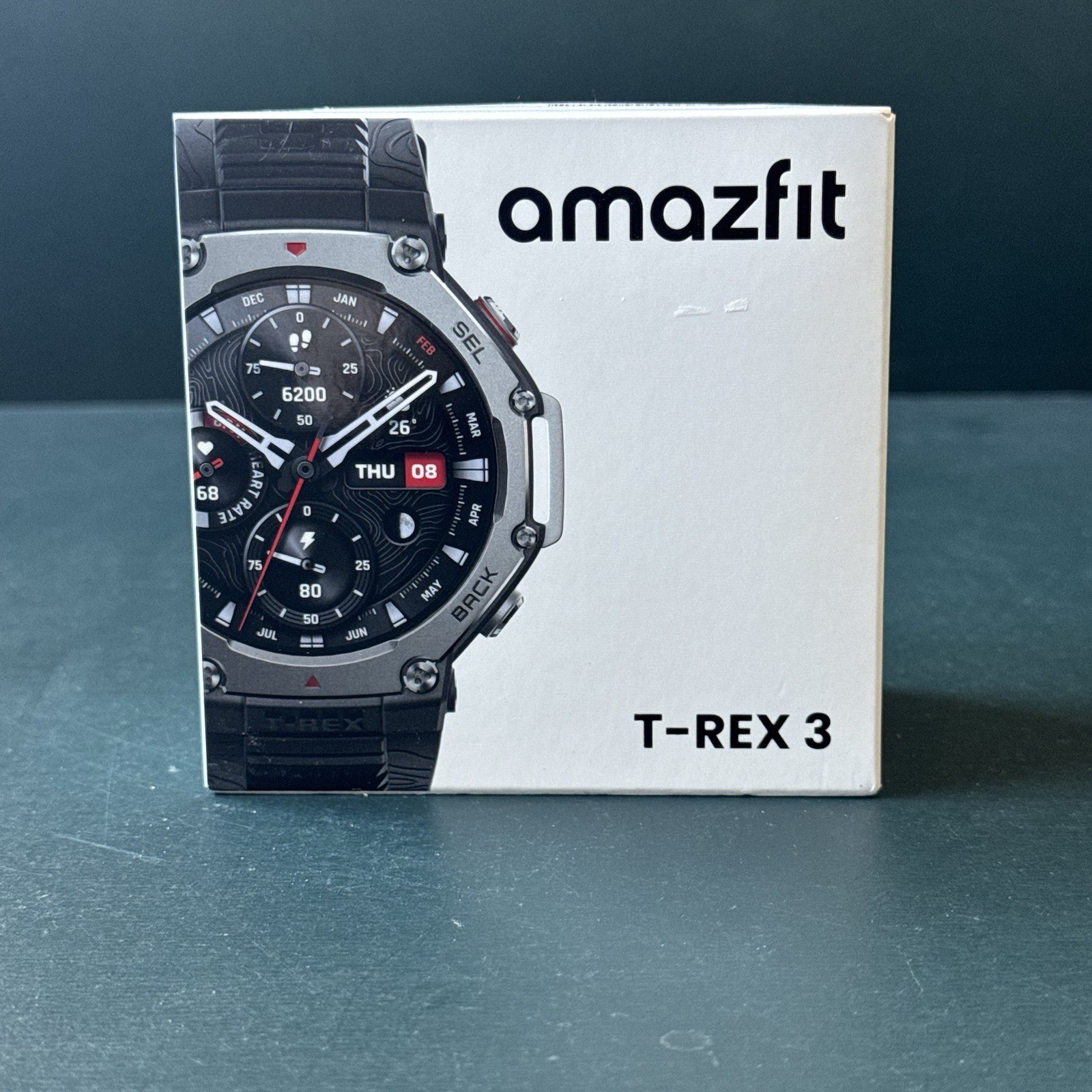 Amazfit T-Rex 3 48mm Metal Smartwatch, Gray Case/Black Silicone Band