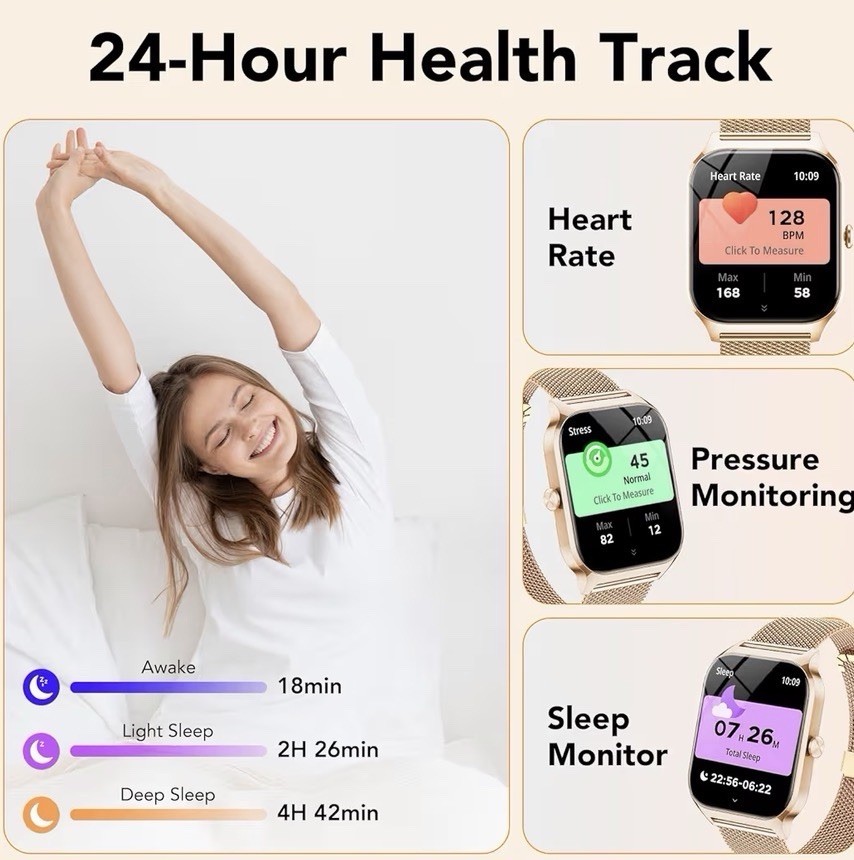 Smart Watch for Women Men Dial/Answer Calls Compatible Android 7.0+, iOS 9.0+