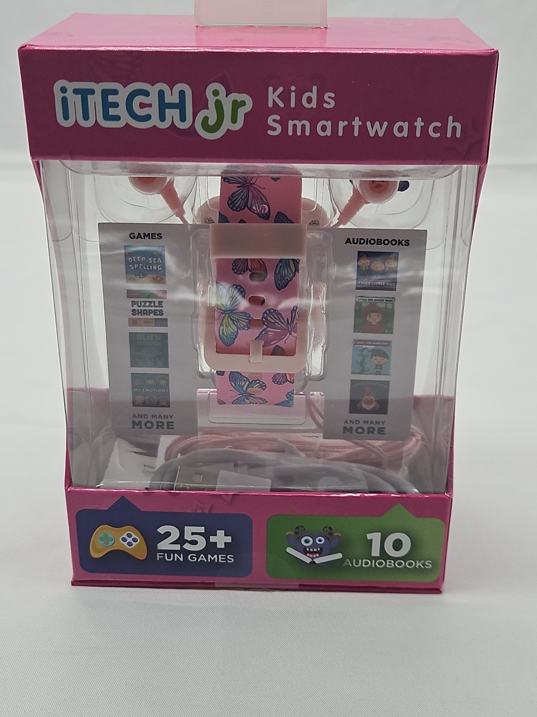 ITECH Jr. Kids Smartwatch Butterfly Band Earbuds W/MP3 Jack 25+ STEM Games