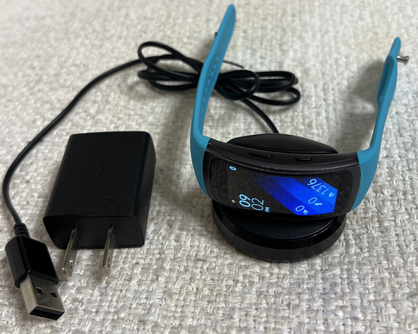 SAMSUNG Gear Fit2 – SM-R360 Fitness Smartwatch-Tested-Teal Band