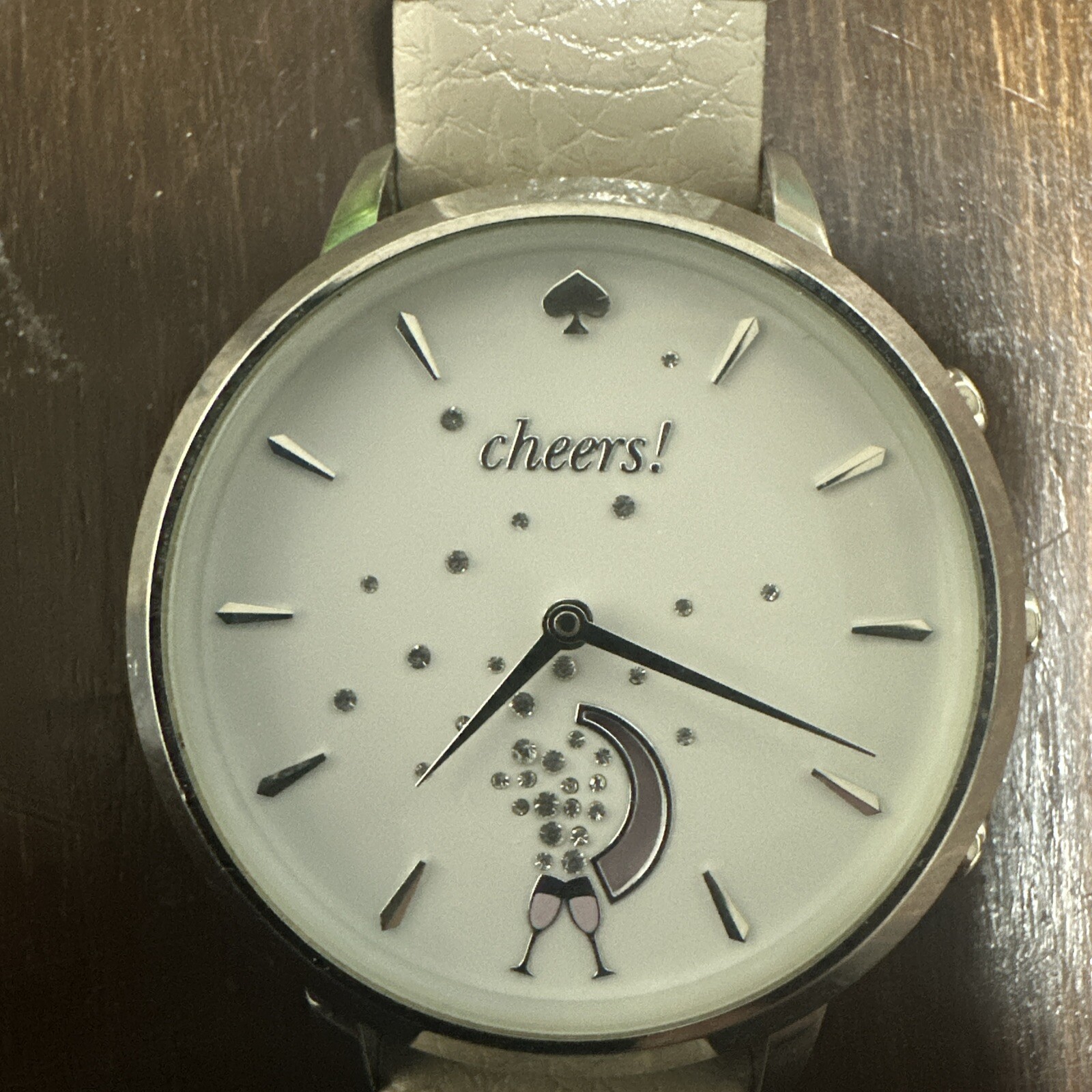 Kate Spade Hybrid Smart Watch Silver And White Beige Leather