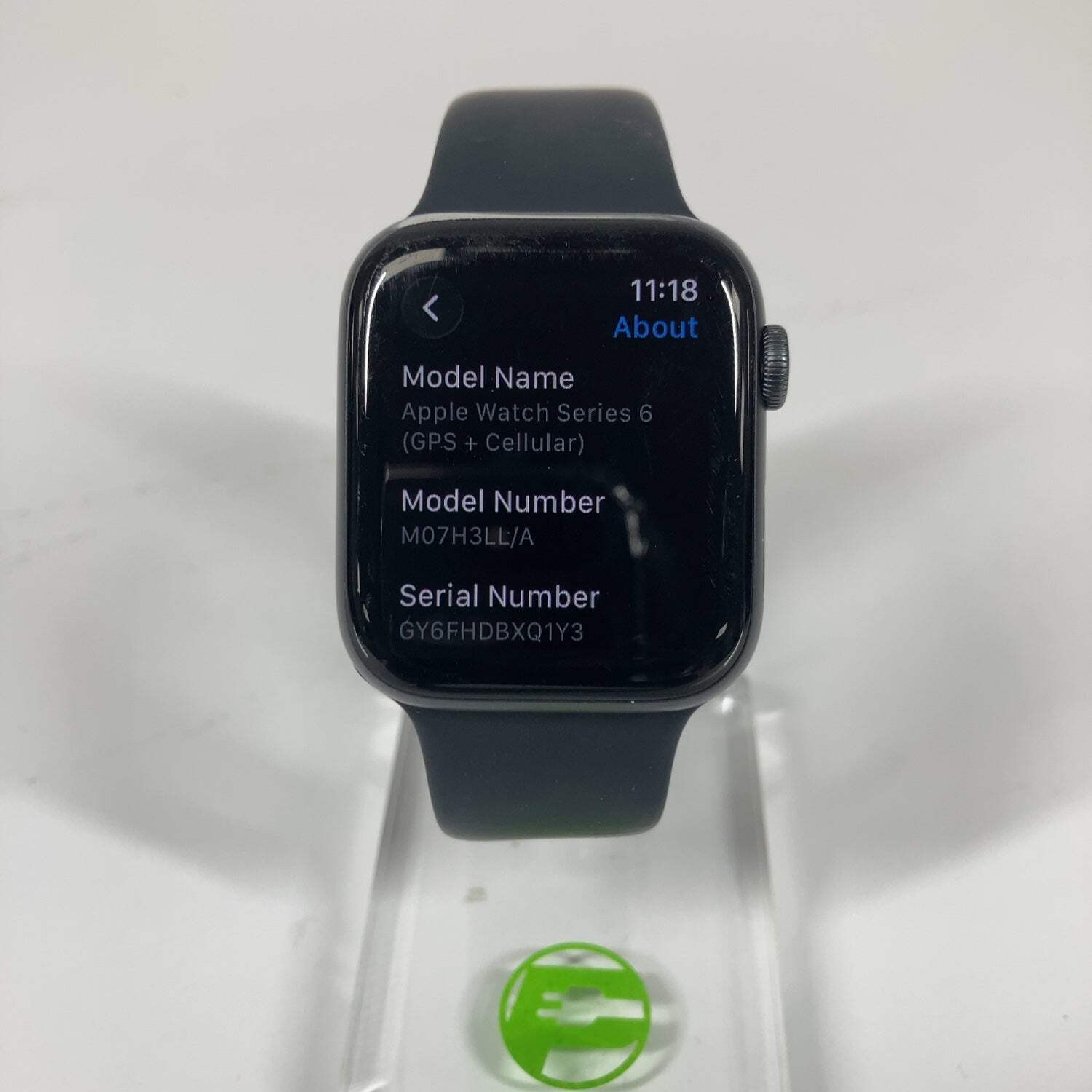 Broken Unlocked Apple Watch Series 6 44MM Aluminum Black Band M07H3LL/A READ