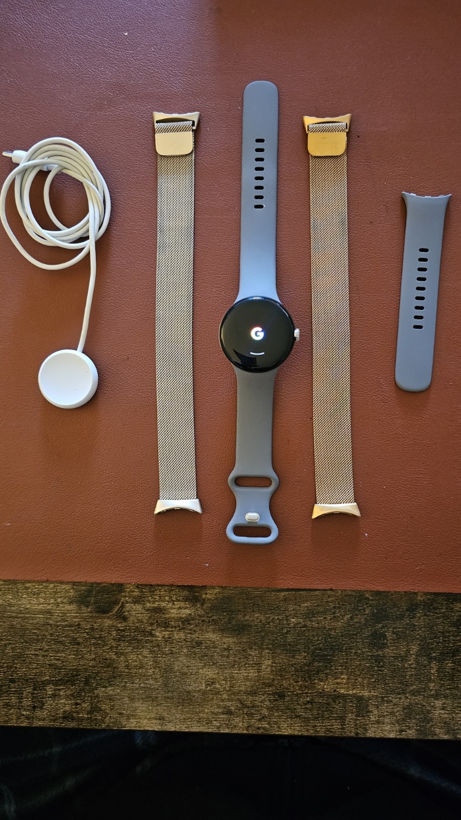 Google Pixel Watch 41mm Polished Silver Stainless Steel w/ Band and Two Extra