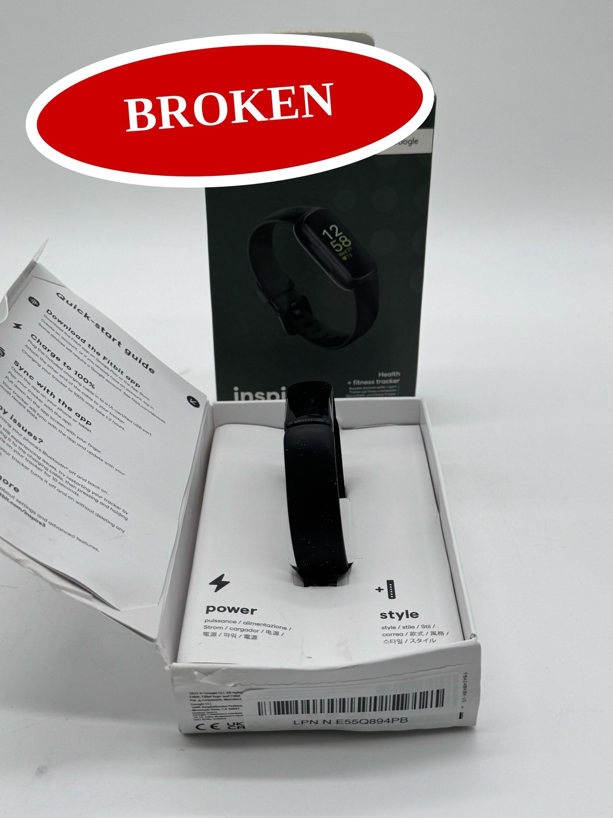 (BROKEN) Fitbit Inspire 3 Health & Fitness Tracker Heart Rate Sleep Monitor