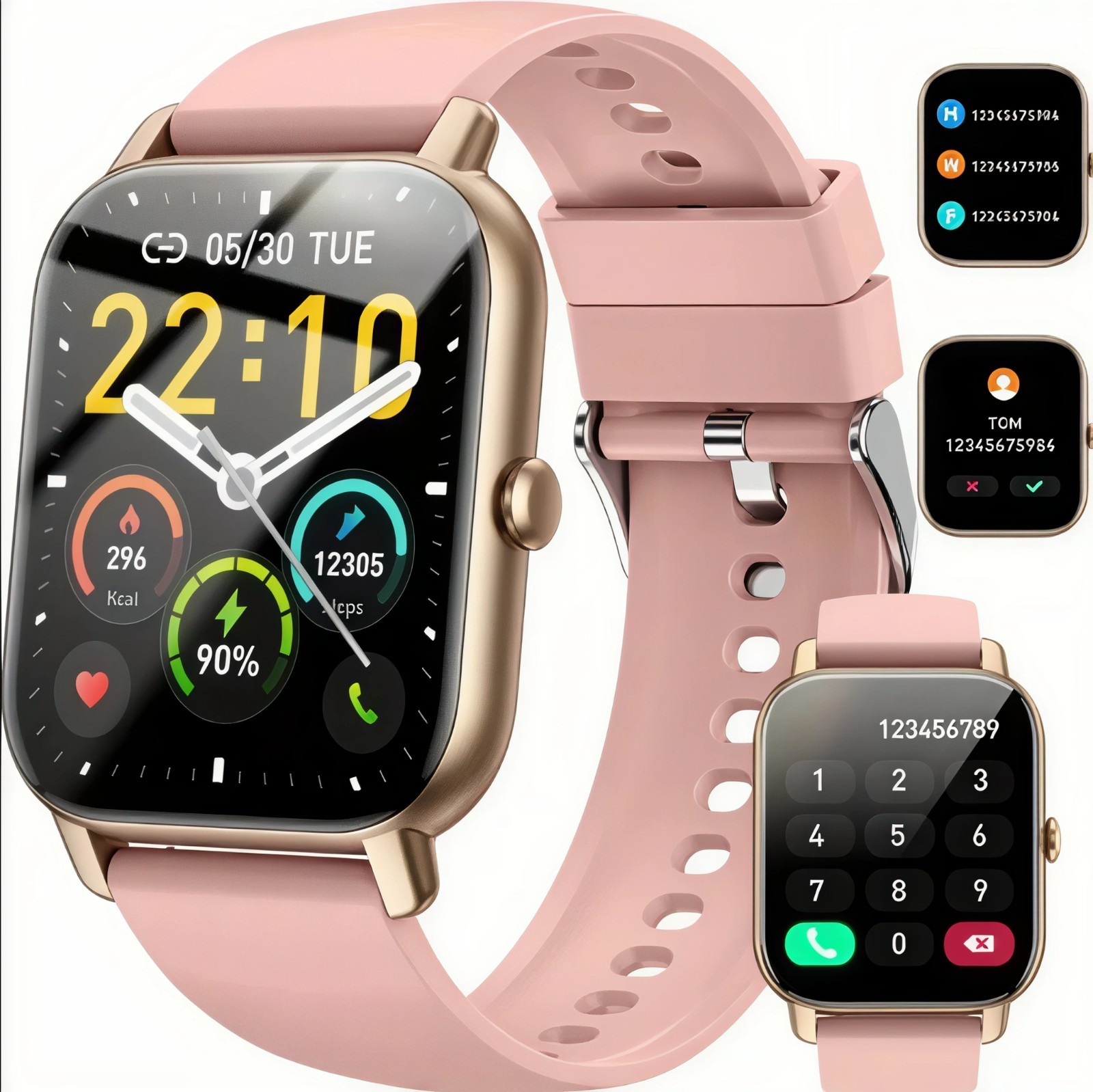 Reloj Inteligente Para Mujer, Pantalla Táctil 1.85 Pulgadas, Deportivo Fitness