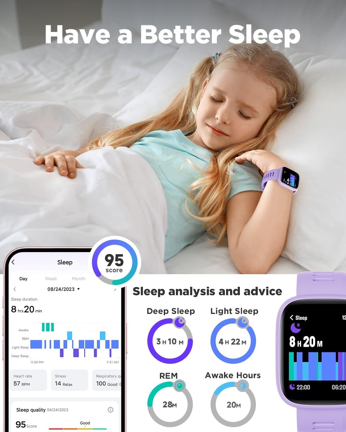 Smart Watch for Kids 1.8″ Fitness Tracker Watch Pedometer Puzzle Games for Kids