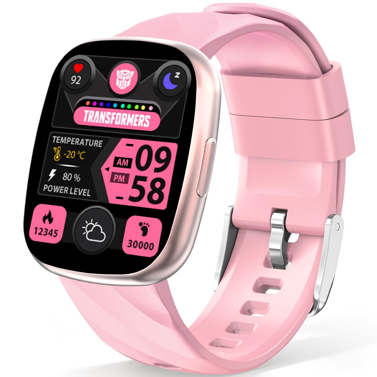 Transformers Kids Smart Watch For 1.78 Hd Touchscreen Fitness Tracker Heart