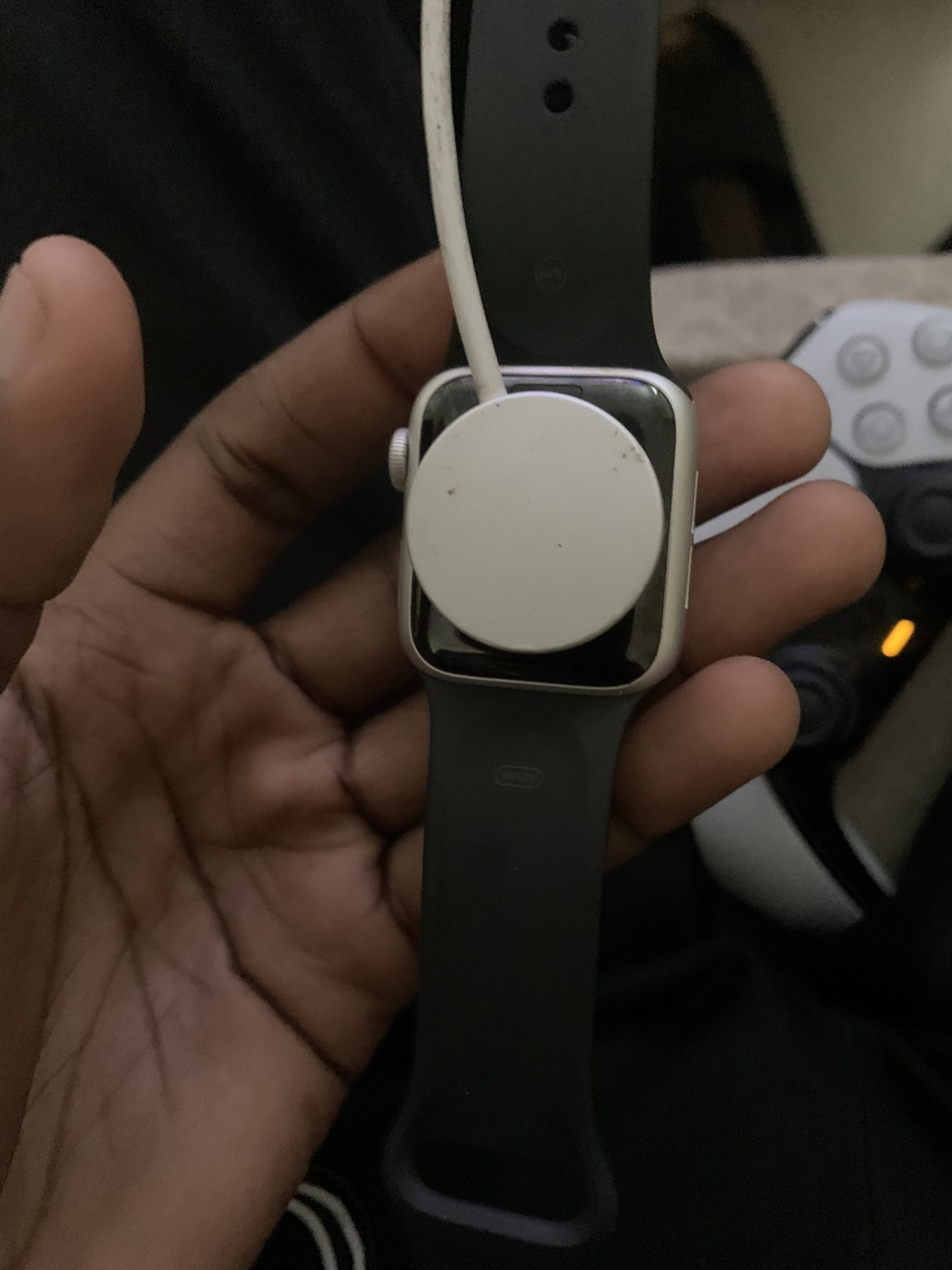 Apple Watch Series 5 44mm Space Gray Aluminum Case with Black Sport Band – S/M &