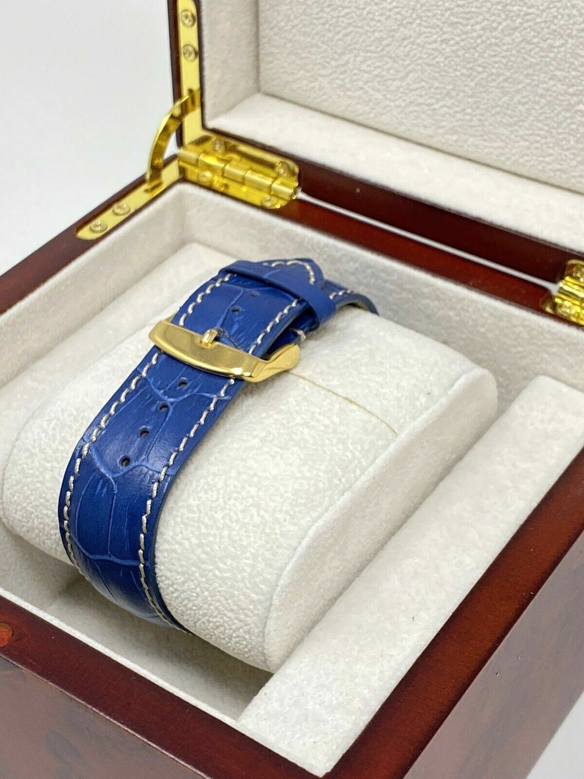 24K Gold Plated 44MM Apple Watch SERIES 6 Stainless Steel Blue Band GPS LTE O2