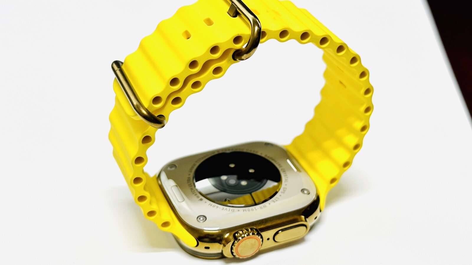 49MM Apple Watch ULTRA Custom Polished GOLD with Yellow Ocean Band
