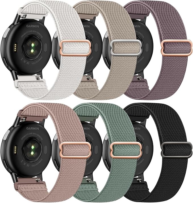6 Pack Nylon Elastic Fabric Sport Watch Bands Compatible with Garmin Vivoactive