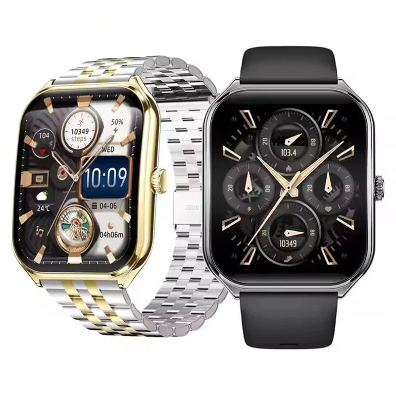 Fashion Smart Watch Ultra-Slim 1.96Inch Amoled Curved Screen Men BT Calling Heal
