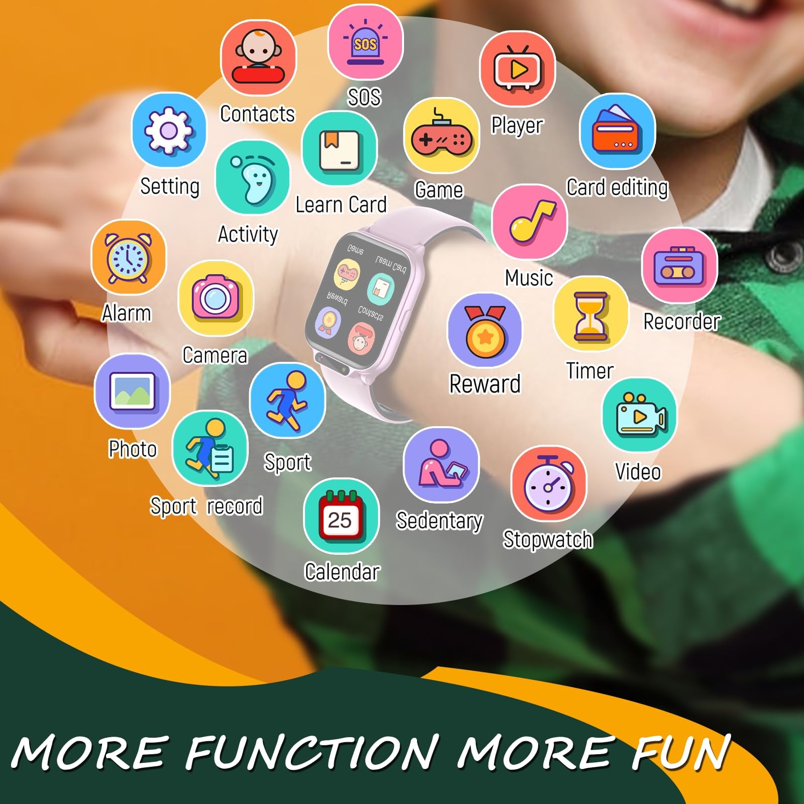 Smart Watch for Kids, 1.85″ Fitness Tracker with Heart Rate, Sleep Monitor, I…