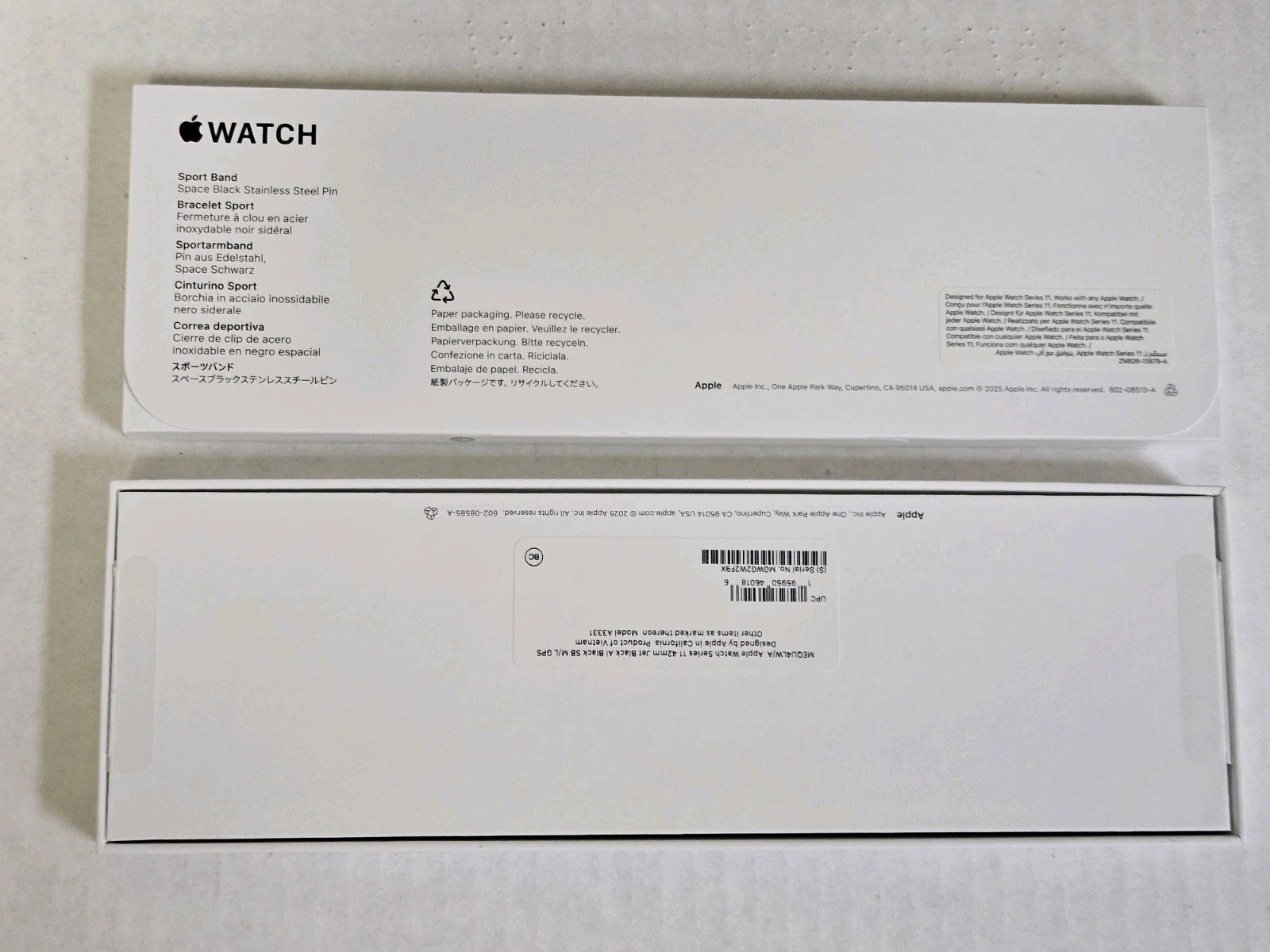 Apple Watch Series 11 42mm GPS Jet Black AI Black SB M/L MEQU4LW/A