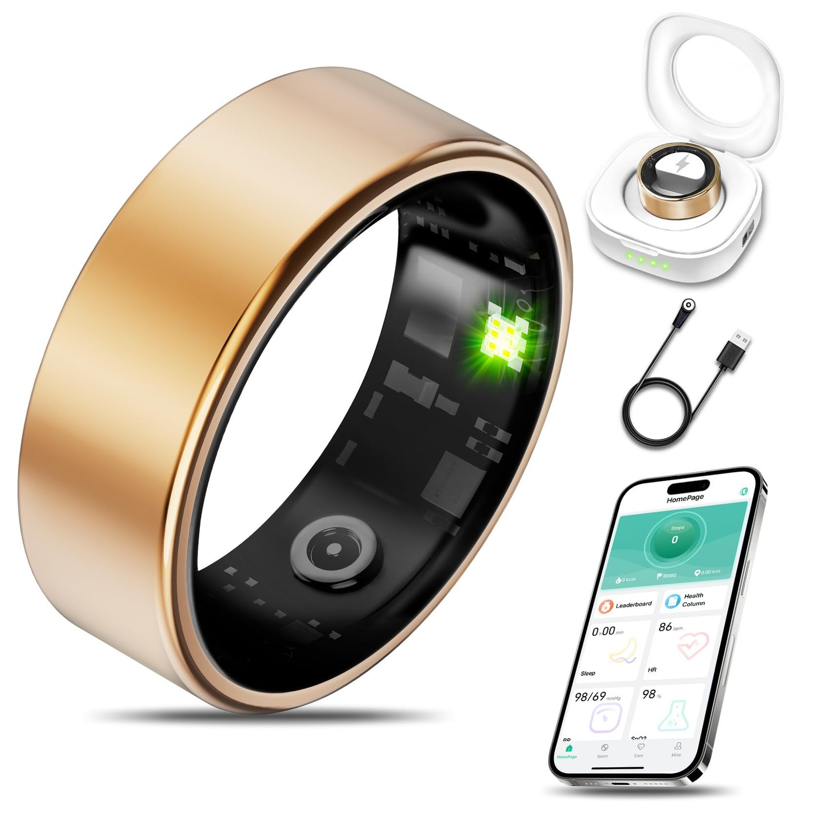 Smart Health Ring Fitness Tracker for Men Women, Sleep, Stress & Activity Mon…