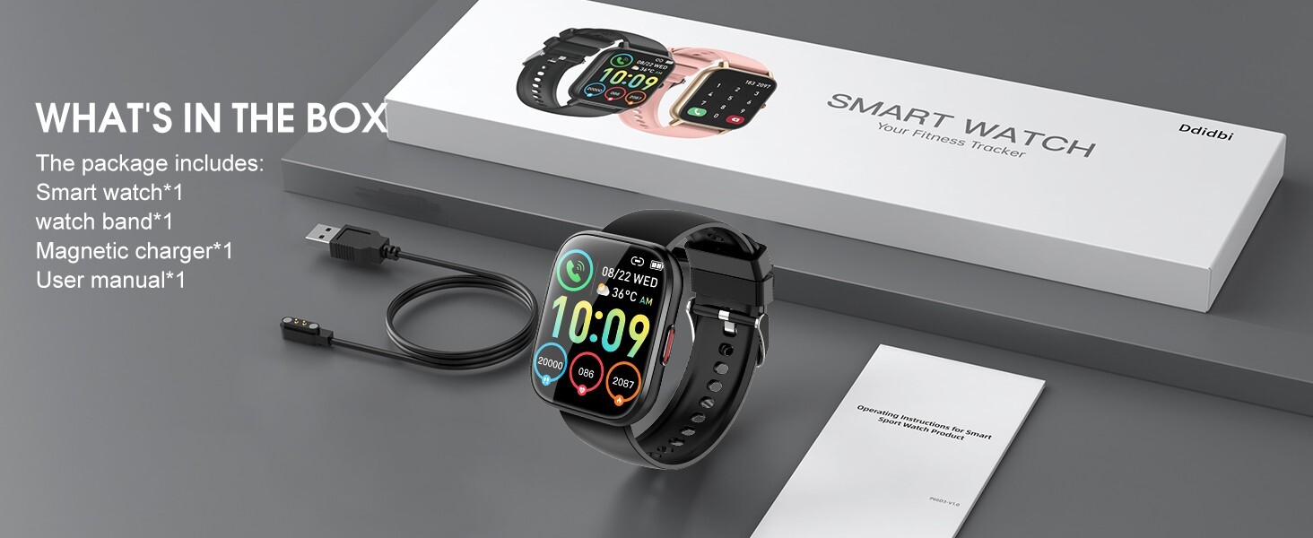 Smart Watch Fitness Tracker with Dial Calls Speaker 1.85″ TFT-Touch Screen