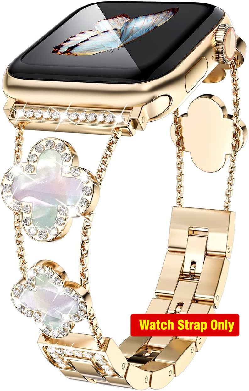 Gold Diamond Metal Band for Apple Watch Series 11/10/9 Compatible 38mm 40mm 41mm