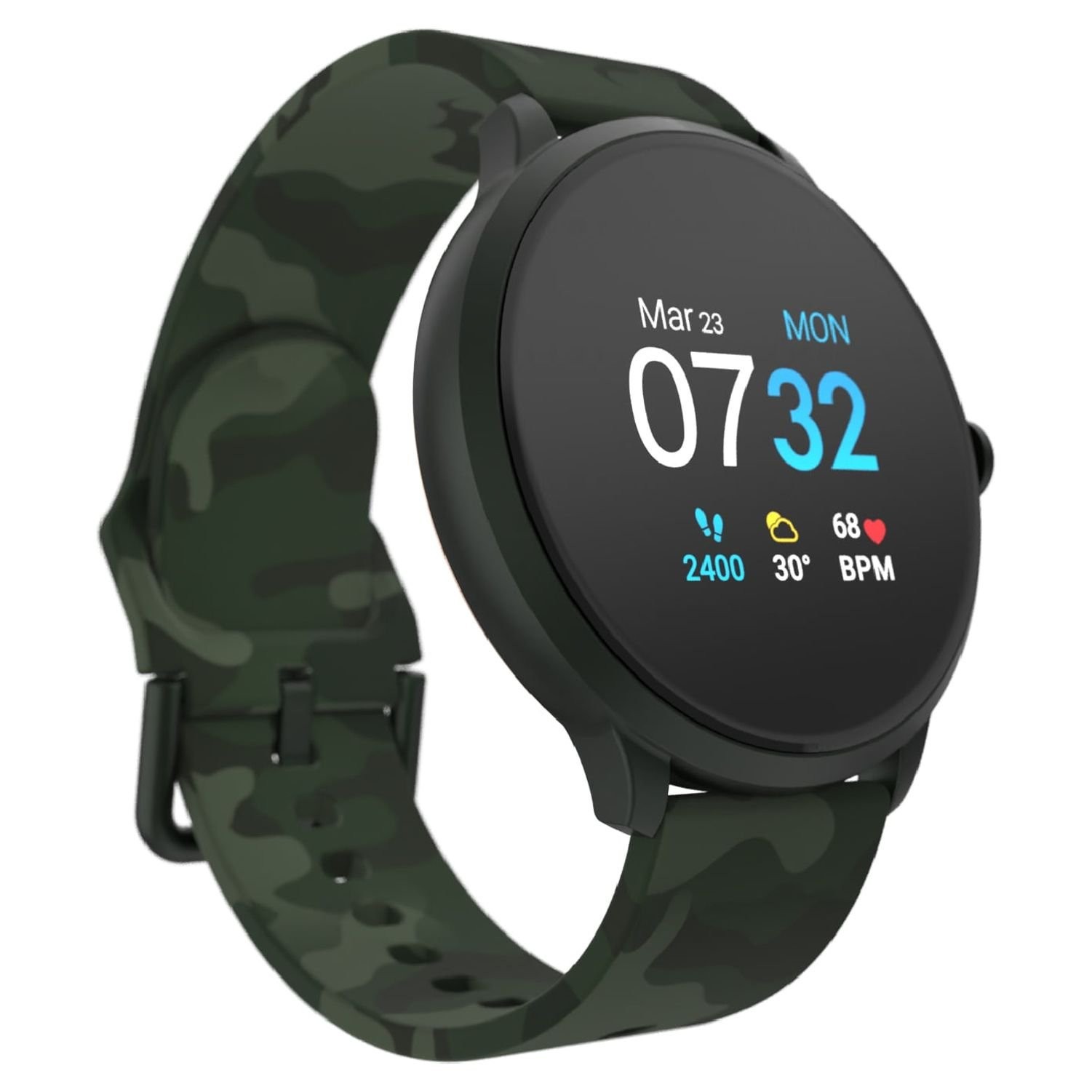 New Itouch Sport 3 Smart Watch & Fitness Tracker, (43mm), Dark Green Camo