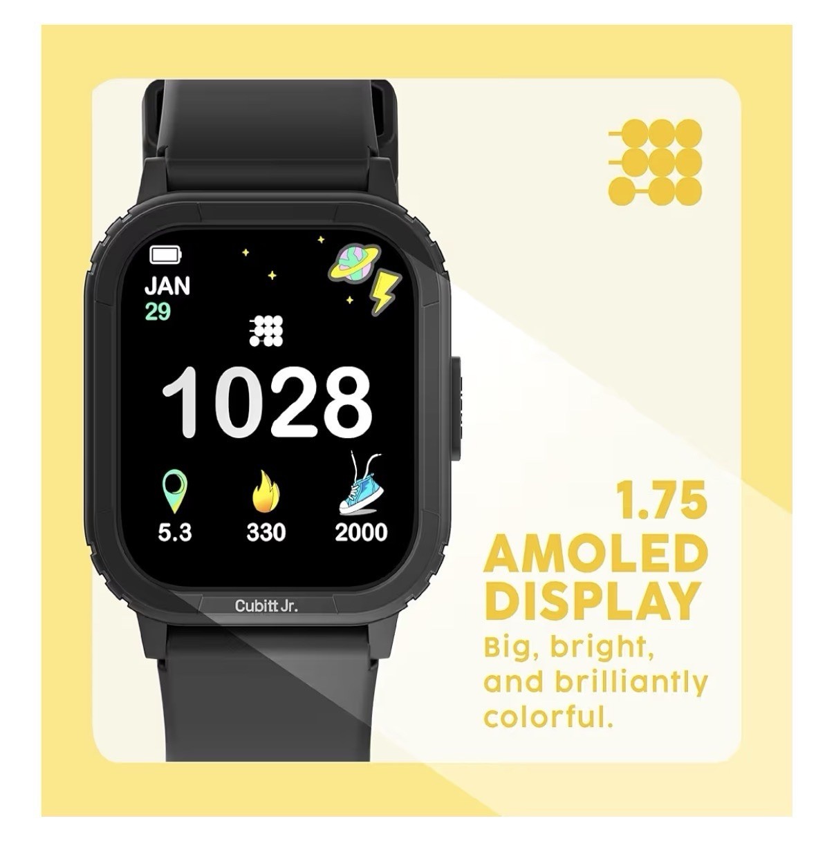 Cubitt Jr Smart Watch for Kids & Teens: Games, Step Counter, Sleep