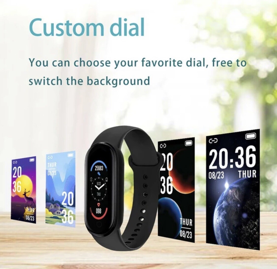 Smart Watch Band 6 – Black, Ship From California