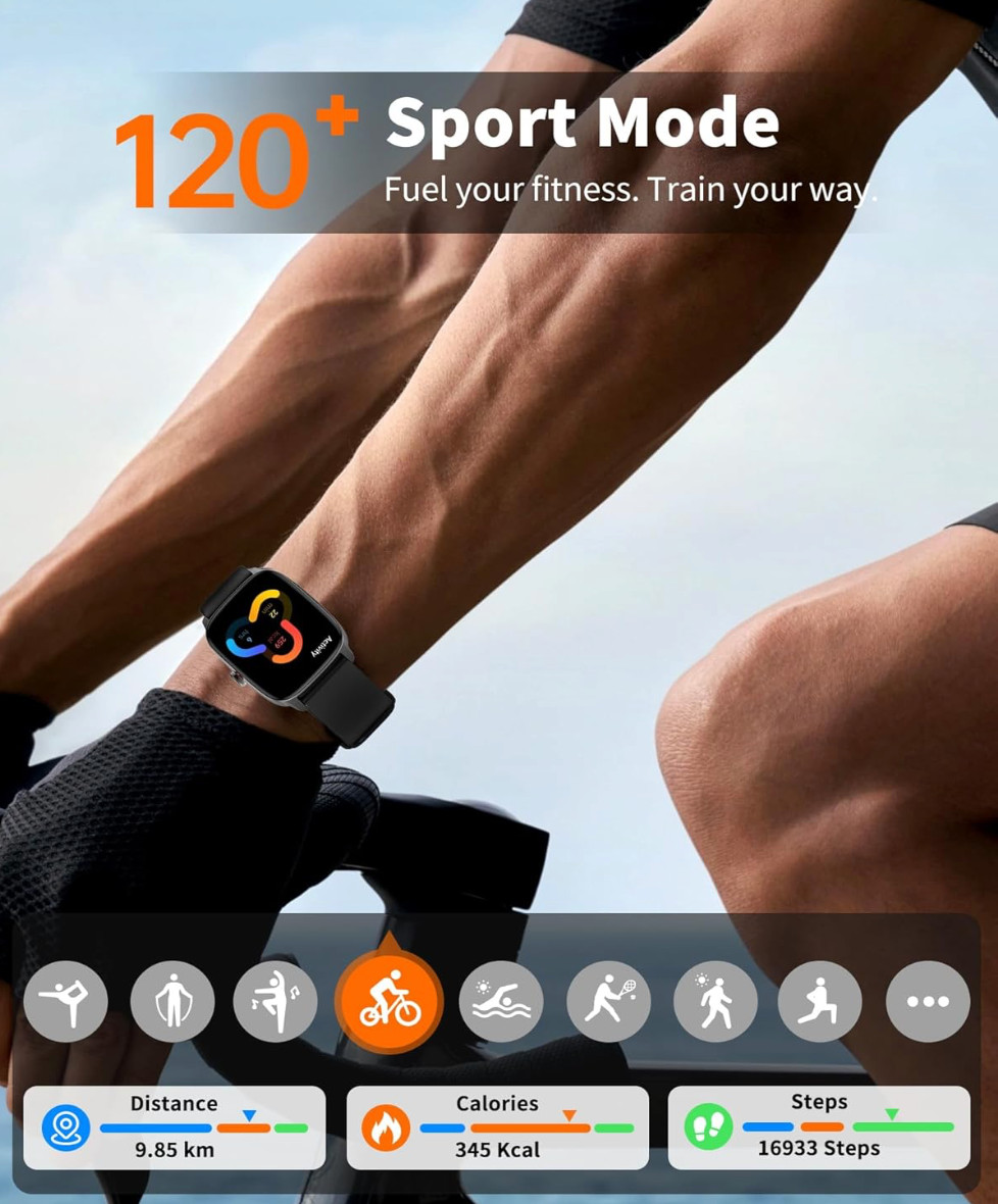 Smart Watch for Men Women Bluetooth Call, 1.85″ HD Touch Screen AI Voice Smartwa