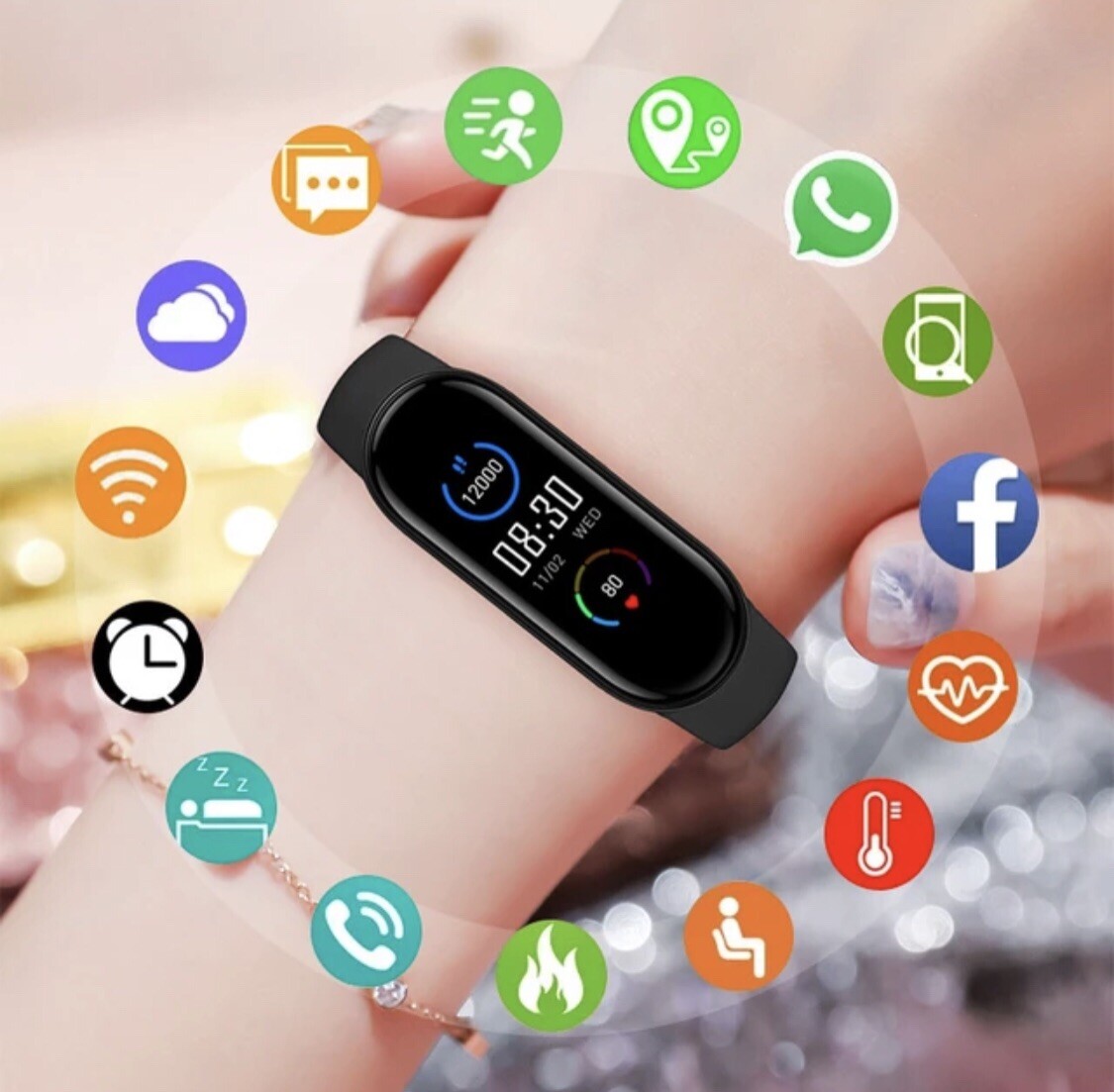 Smart Watch Band 6 – Black, Ship From California