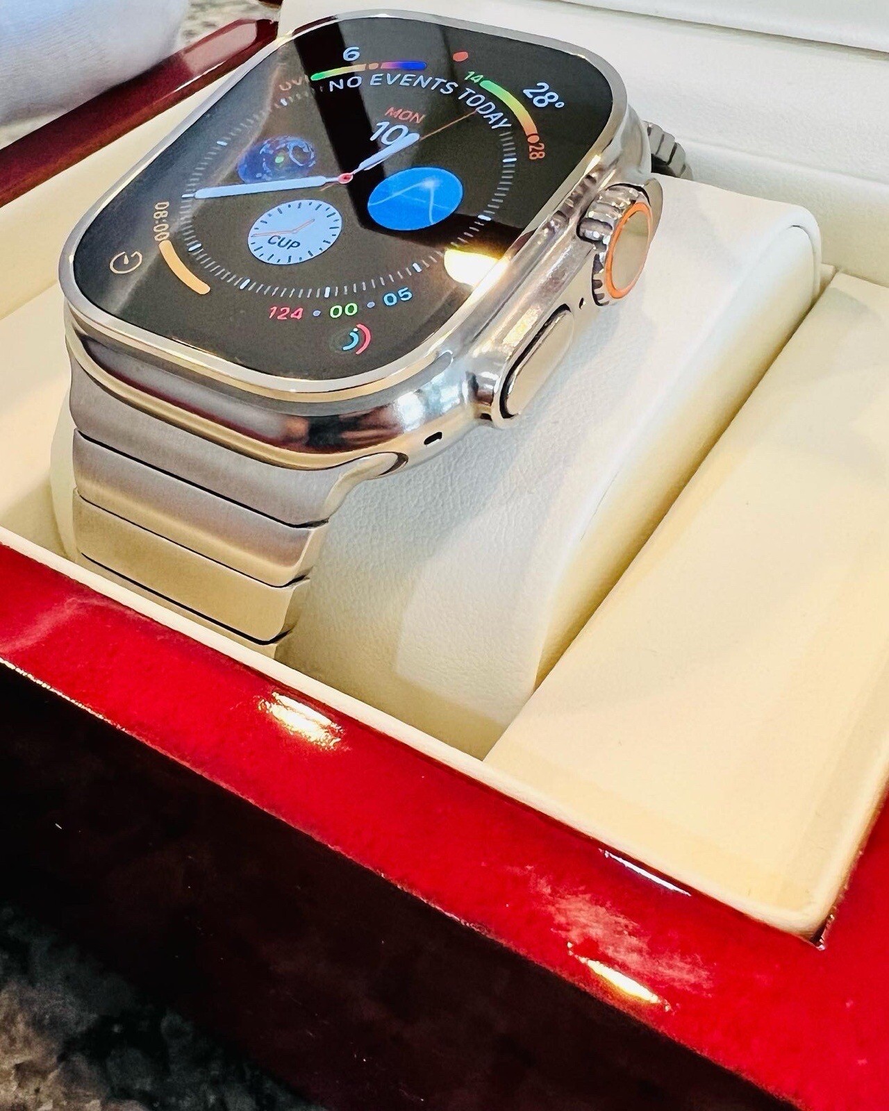 CUSTOM Apple Watch ULTRA 2 49mm Diamond Polished Mirror Finish w Apple Link Band