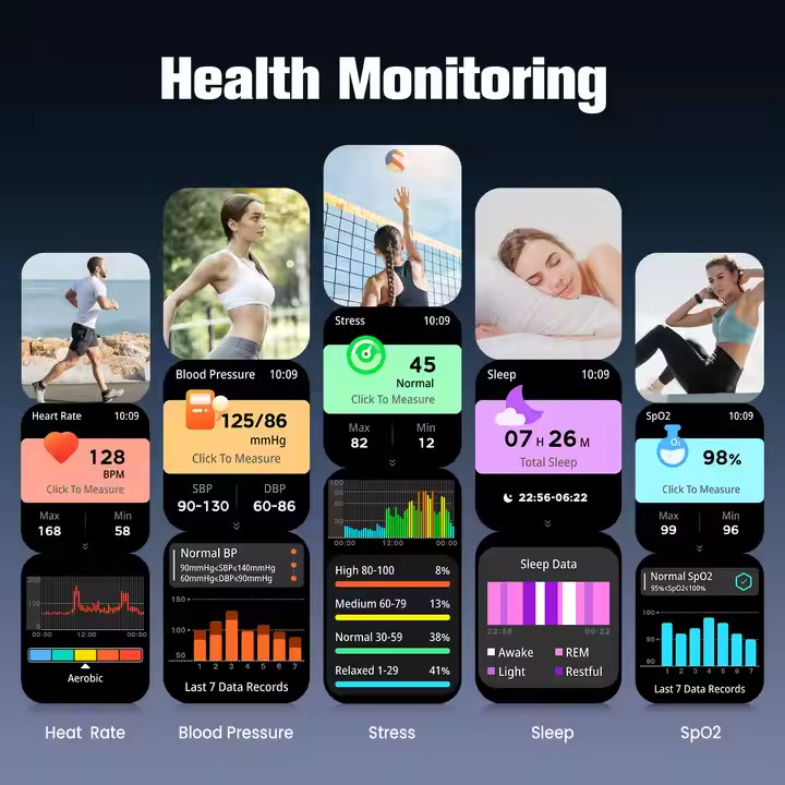 Hot Sale 2025 3 ATM IP68 Outdoor Sport Smart Fitness Tracker Wristwatch